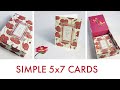 SIMPLE 5 X7 CARD AND BOX TUTORIAL /Get A Designer Look For Pennies/ PERFECT BIRTHDAY SIZED CARD!