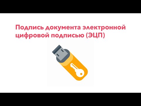 Подпись документов электронной цифровой подписью (ЭЦП)