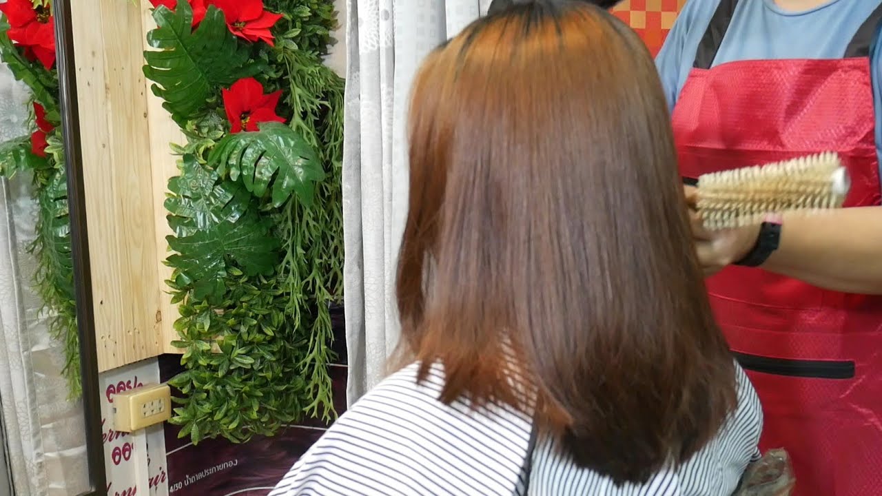 Bob hair cut ตัดผมบ๊อบปลายโค้ง - YouTube