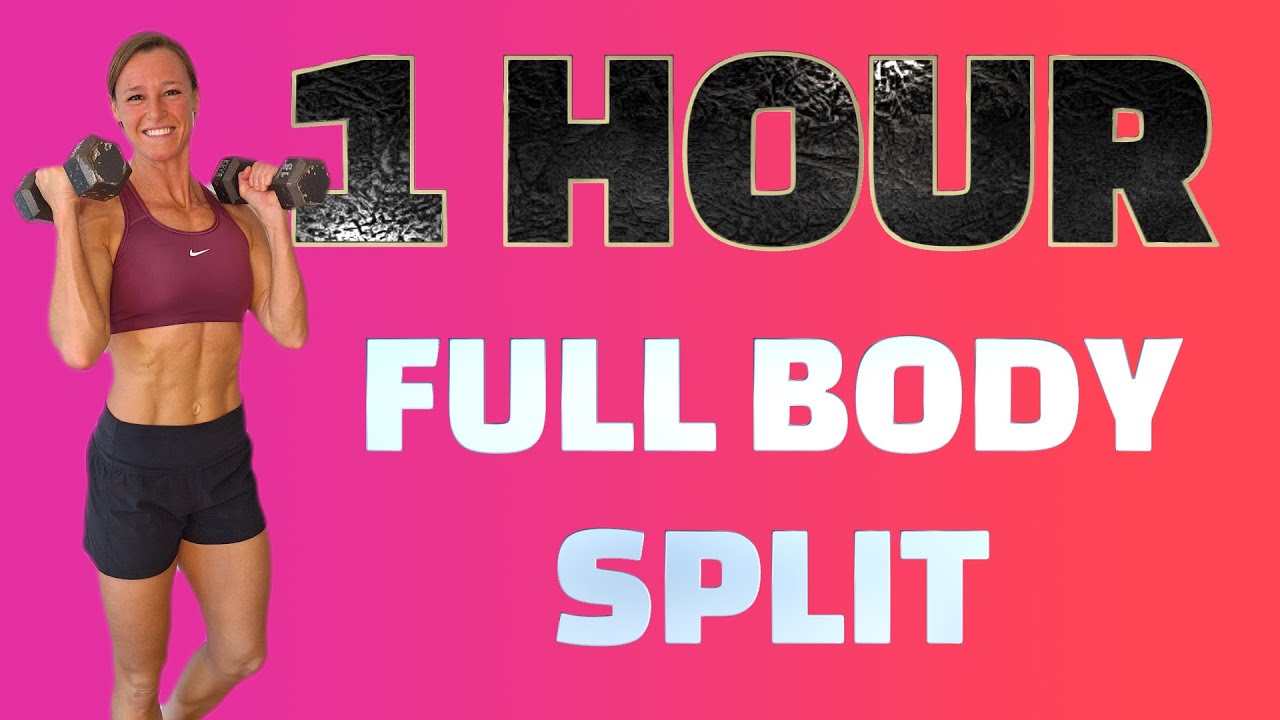 1 HOUR FULL BODY FAT BURNING SPLIT DUMBBELL WORKOUT | AT HOME - YouTube