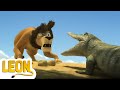 Leon vs The Guard Croc! 🦁🐊 | Funny Animal Cartoon for Kids