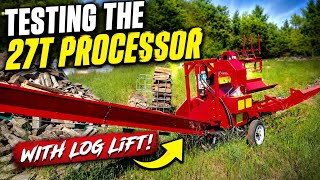 27-Ton Firewood Processor with Hydraulic Log Lift | Full Working Test