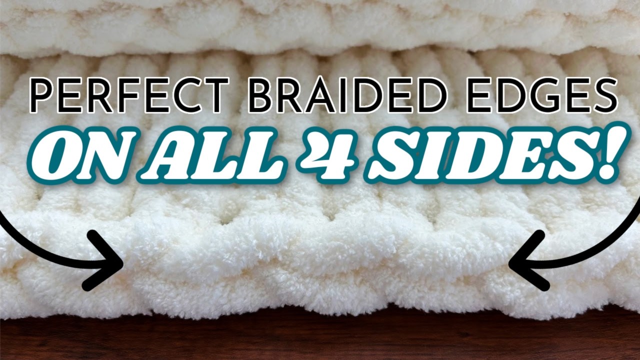 Finger Knit Blanket With Braided Edge (Easy, Any Size, No Gaps!)