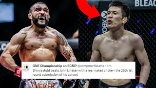 FIGHTERS REACT TO SHINYA AOKI SUBMITTING JOHN LINEKER | ONE 165 AOKI VS LINEKER REACTIONS