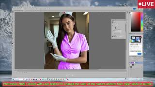 Tutorial with Lana lesson 111: Change the color of the nurse's uniform from milky white to purple screenshot 1