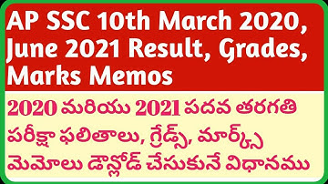 AP 10th, SSC March 2020, June 2021 Results, Grades, Marks Memos Download
