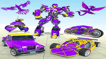 Ramp Car Robot Transform Flying Dragon Eagle Game 2022 - Android iOS Gameplay