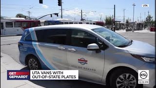 Why do some of UTA's 'On Demand' vans have out-of-state plates