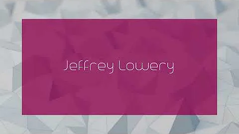 Jeffrey Lowery - appearance