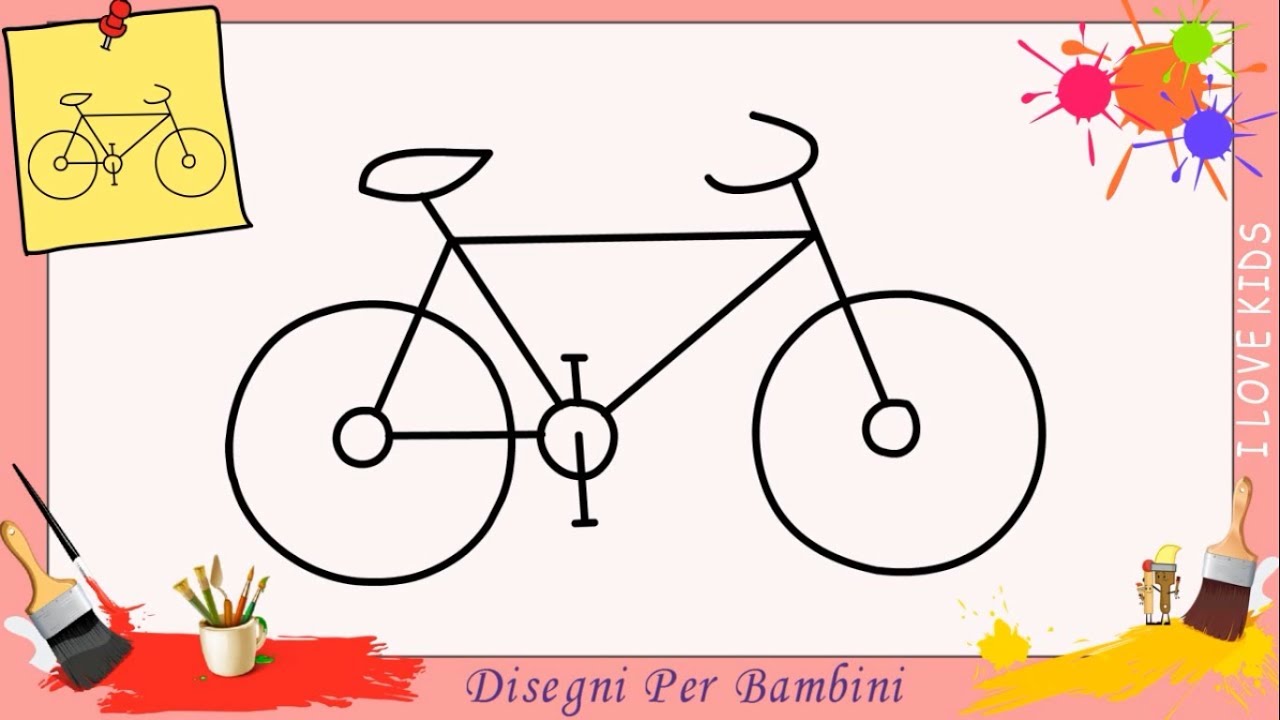 Come disegnare una bicicletta 2 FACILE passo per passo per bambini - YouTube