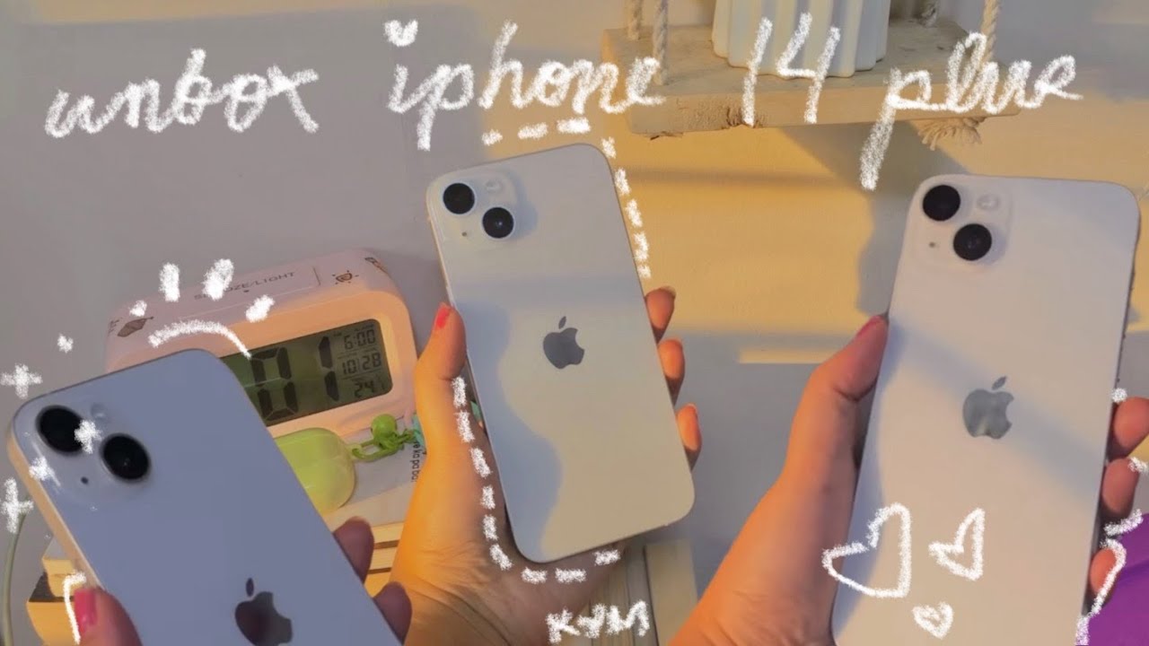 unboxing iphone 14 plus  starlight 512gb ☁️ secondhand + setup & camera test // kym