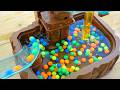 Marble Run Race ASMR ☆ Rain gutter & transparent pipe slider