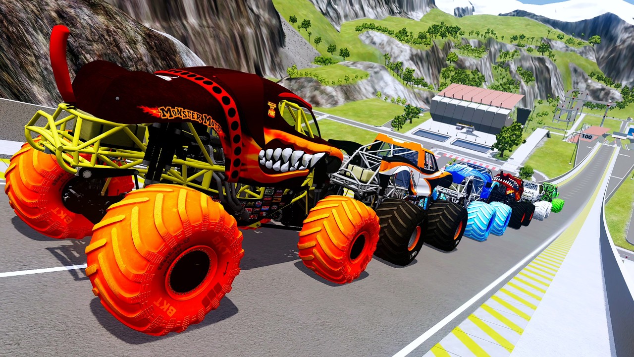 Epic High Speed monster trucks jumps & crashes #144 | BeamNG Drive