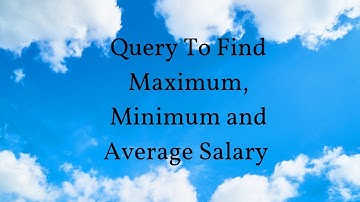 Query To Find Maximum, Minimum and Average Salary department-wise || SQL Interview Question