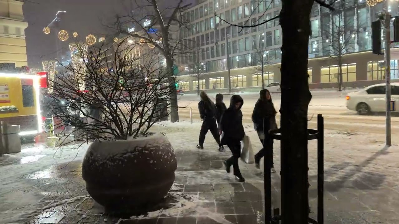 ❄️ Helsinki City Centre Snow Storm Night Walk 4K ✨ Luxury Winter Atmosphere | Finland Slow TV