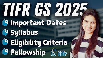 TIFR 2025 | TIFR application form 2025 | TIFR GS 2025 exam |Syllabus|Official website|TIFR chemistry