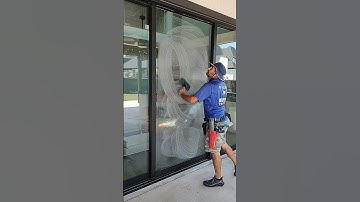 Window cleaning with a mop and squeegee  #diy #windowcleaning #satisfying #real #reels