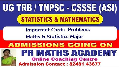 TNPSC COMBINED STATISTICS, ASSISTANT STATISTICAL INVESTIGATOR:Probability important Cards problems