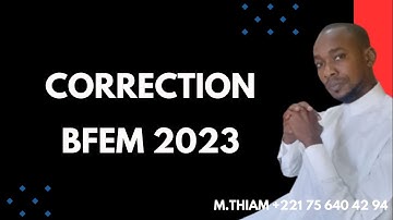 Correction  MATHS BFEM 2023
