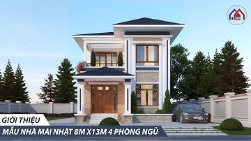 Mẫu biệt thự 2 tầng mái nhật 8m x 13m - 4 phòng ngủ siêu đẹp tại Bắc Giang | Kiến trúc 365