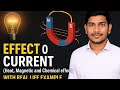 विद्युत धारा और उसके प्रभाव। Electric current and its effects.