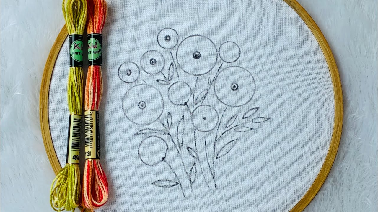 VERY VERY EASY FLOWER HAND EMBROIDERY DESIGN FOR BEGINNERS - YouTube