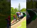 spider man vs hulk accident indian train 🚂🚂 #shortsfeed #viral #youtubeshorts #vfx #spider #hulk