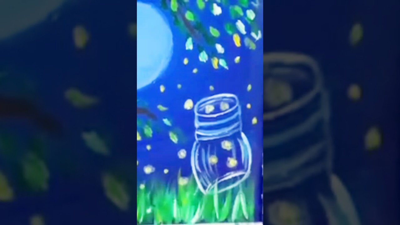 Glowing Fireflies Night Scene