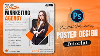 Digital Marketing Poster Design Tutorial in Photoshop | Graphic Design