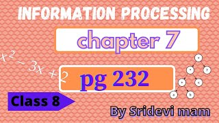TN class 8 maths chapter 7 information processing ex 7.1 pg 232 answer the following 8th full book
