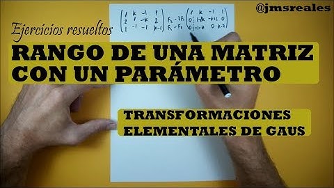 Ejemplo: calcular rango de una matriz con parámetros usando Gauss. Ejercicio resuelto.