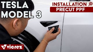 Wrapping the car's front Fender with Vicrez Paint Protective Film Pre-Cut Kit vpp43 | Tesla Model 3