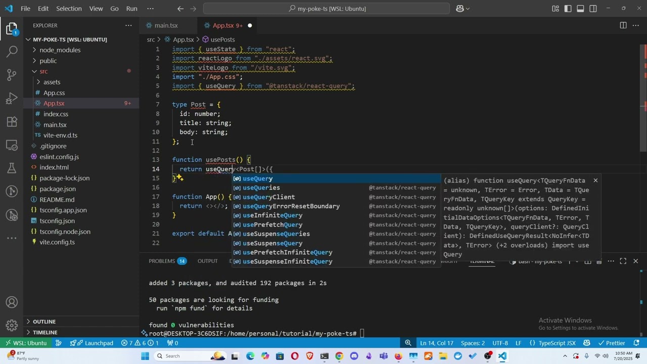 Setup React TanStack with Vite and Typescript