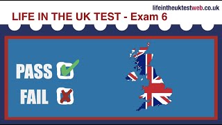 🇬🇧 Life in the UK Exam 6 - British Citizenship practice tests 🇬🇧