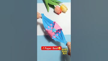 ⁠⛵ DIY Origami boat paper craft @ArasEasyArt #diy #boat #viral #ytshorts