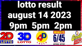 lotto result august 14 2023