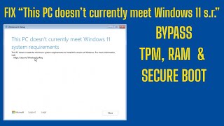 Fix “This PC Doesn’t Meet Windows 11 Requirements” | Bypass TPM, RAM & Secure Boot (Step by Step)