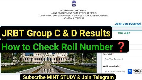 JRBT Group C & Group D Results Out🔥| How to Check Roll Number❓| Tripura Govt Job 2022