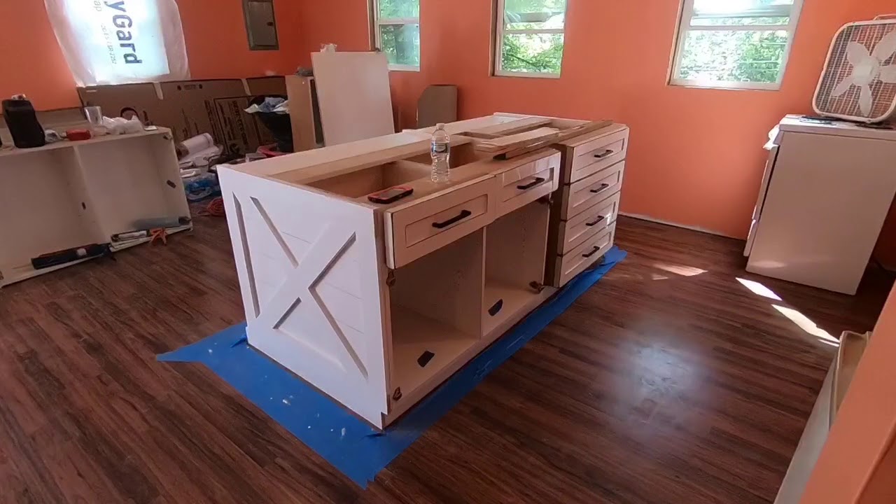 Building A Kitchen Island From Cabinets YouTube