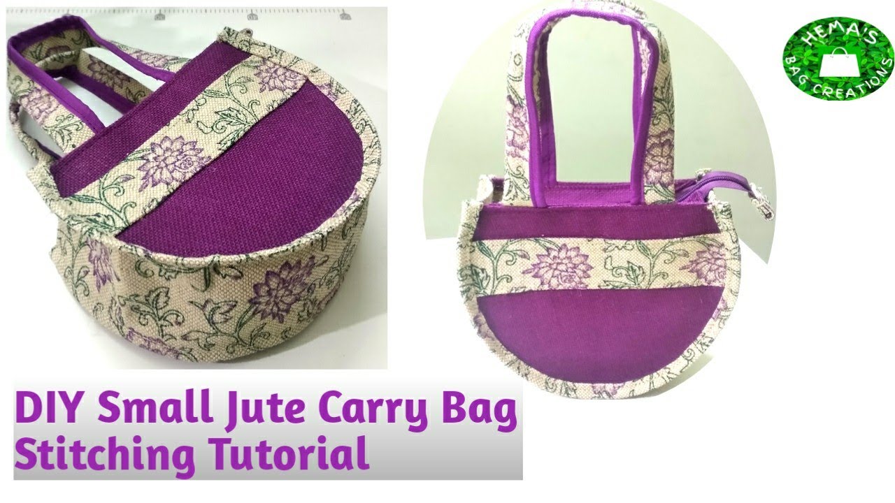 DIY Small Jute Carry Bag Making At Home|How To Make Trendy Hand Bag In Simple Way 