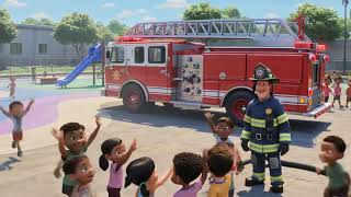 Vince & Lara’s Fire Truck Splash Party! ☀️ Fun Summer School Playground Adventure 🚒💦😄