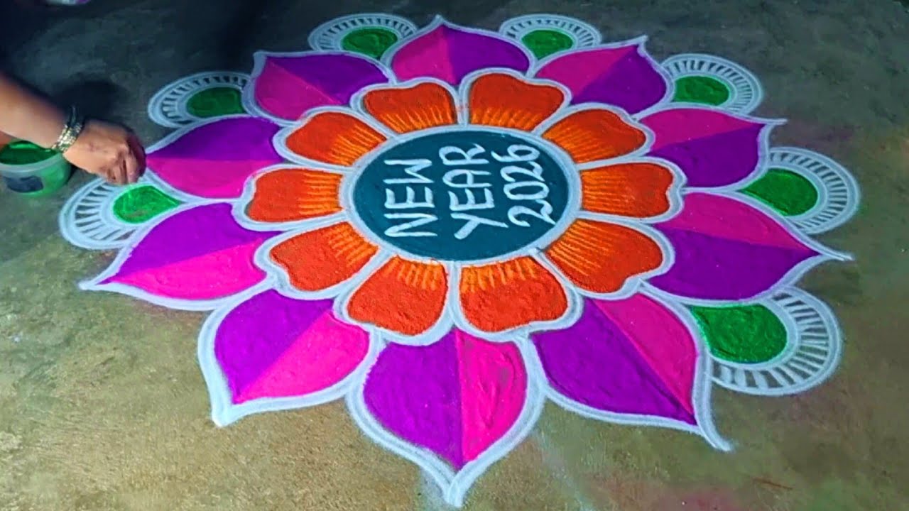 Newyear 2026🌻rangoli designs 3*2 🌻Pongal special 🌻bhoki flowers kolam 🌻diyamuggulu