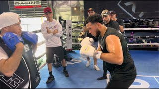 DAVID BENAVIDEZ DOING PAD WORK, IN CAMP LIVE FROM MIAMI PREPARING FOR LIGHT HEAVYWEIGHT DEBUT
