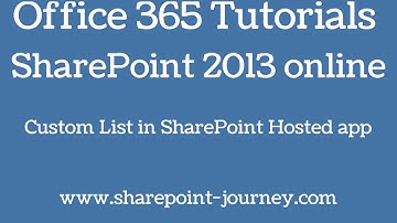SharePoint 2013: Custom List in SharePoint Hosted app | SharePoint-Journey.com