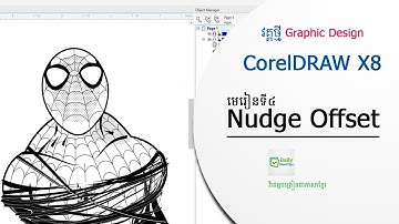 How to set nudge offset in coreldraw graphics shuit, coreldraw x8 speak khmer,daily marktips
