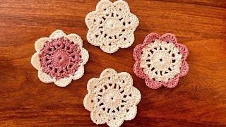 How to Crochet Flower Coaster | Doily Crochet Easy Tutorial