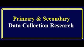 Difference Between Primary Data & Secondary Data Urdu / Hindi