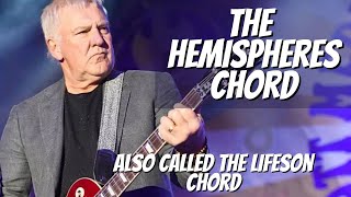 How to play the Hemispheres Chord - also called the Alex Lifeson Chord
