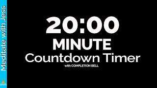 20 Minute Timer | Count Down 20 Minute | Black Screen Beginners Meditation Timer | Silent Meditation