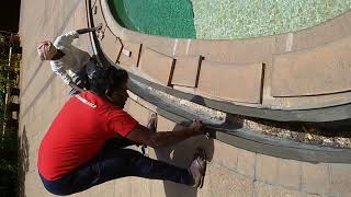 Swimming Pool Overflow Drain Stage Frame Construction For Keeping Gratings